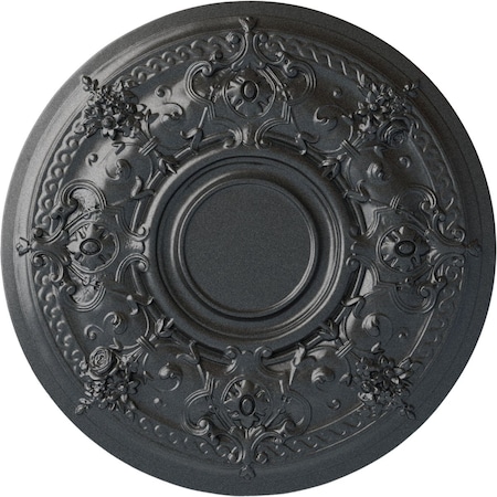 Ekena Millwork Darnay Ceiling Medallion (Fits Canopies up to 7 1/4"), Hand-Painted Pewter, 29 1/4"OD x 2"P CM29DAPES